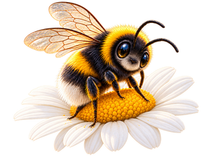 The Little Magistrate, a bumblebee resting on a daisy, Sean Licciardi